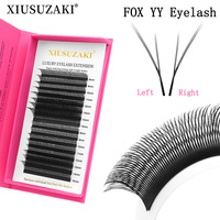 XIUSUZAKI Fox YY Shaped Eyelashes Extensions Matte Black Natural Double Triple Tips YY False Lashes Premade Volume Fan Lashes