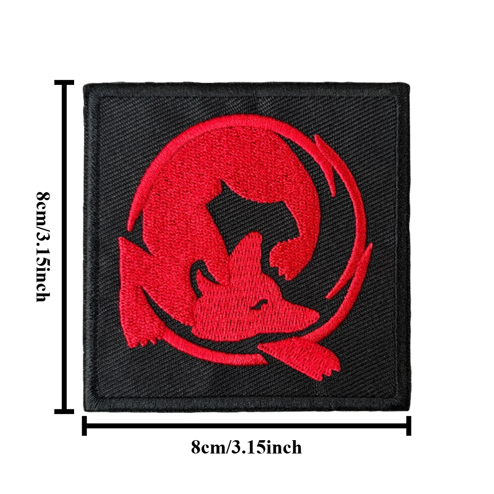Parche táctico bordado zorro rojo – Insignia de moral con velcro - imagen 3