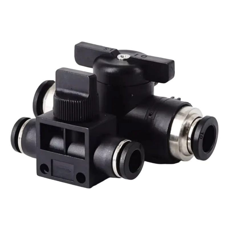 BUC8mm 気管空気圧バルブ、スイッチバルブコネクタ付き HVFF4 エアバルブ、6 クイックプラグ、10 クイックコネクト、12mm