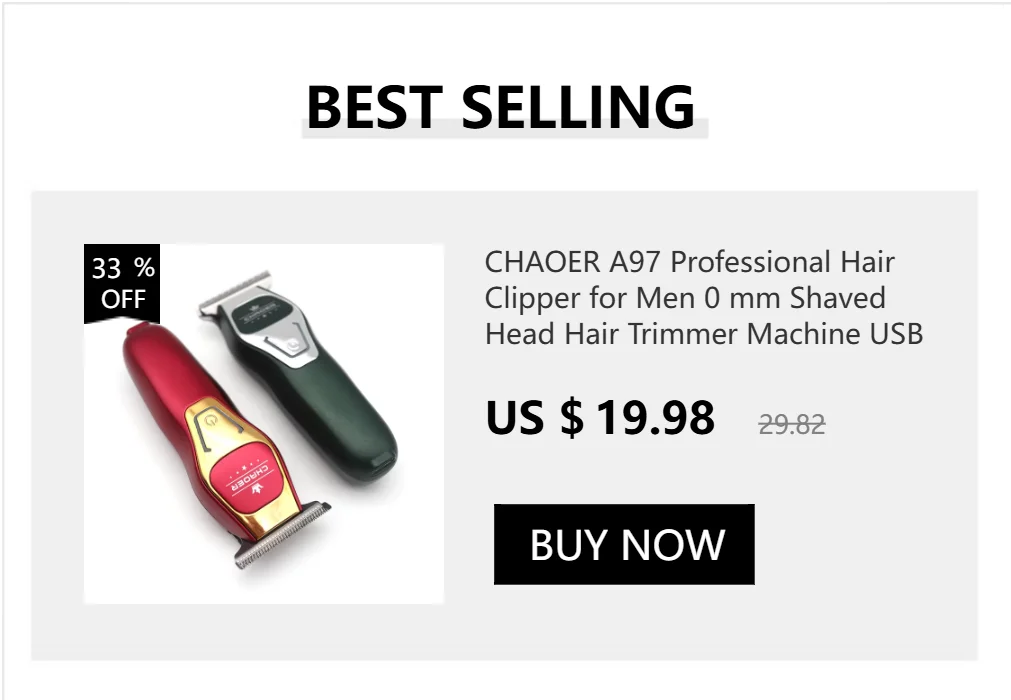 CHAOER A97 Professional Hair Clipper for Men 0 mm Shaved Head Hair Trimmer Machine USB Mini Cordless Hair Cutting Machine