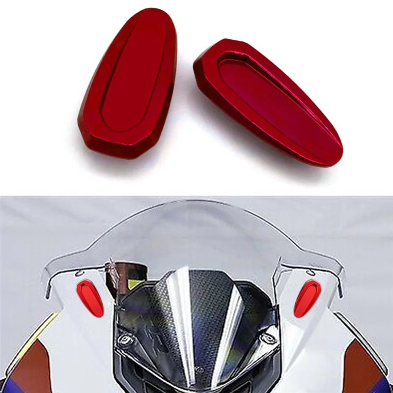 

For BMW S1000RR 2019-2023 Motorcycle Rearview Mirror Base Cover Windshield Drive Eliminator Mirror Hole Cover - Red Replacement