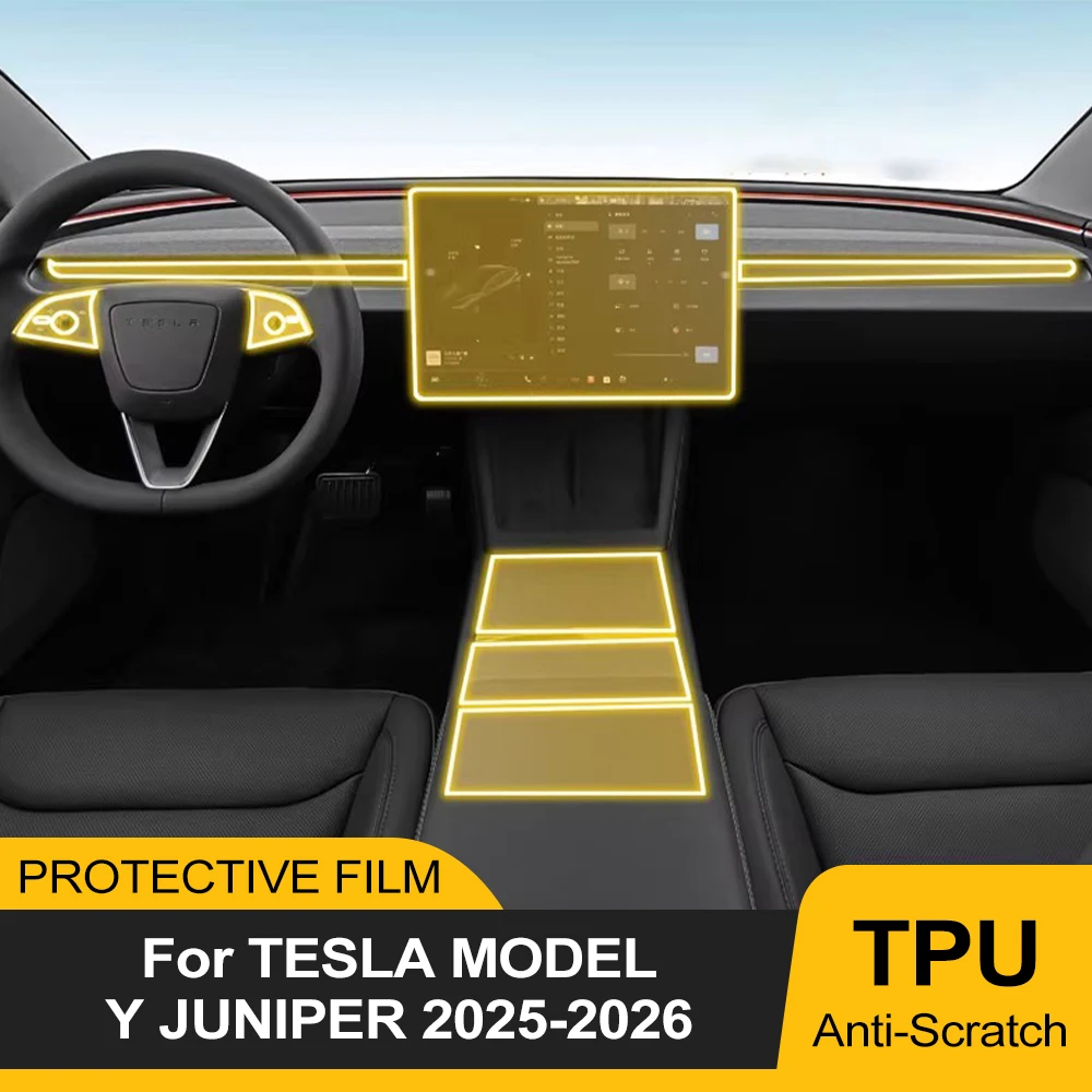 

Car TPU Interior Protective Film for Tesla Model Y Juniper Modely 2025 2026 Navigation Screen Anti-Scratch Pre-cut PPF Sticker