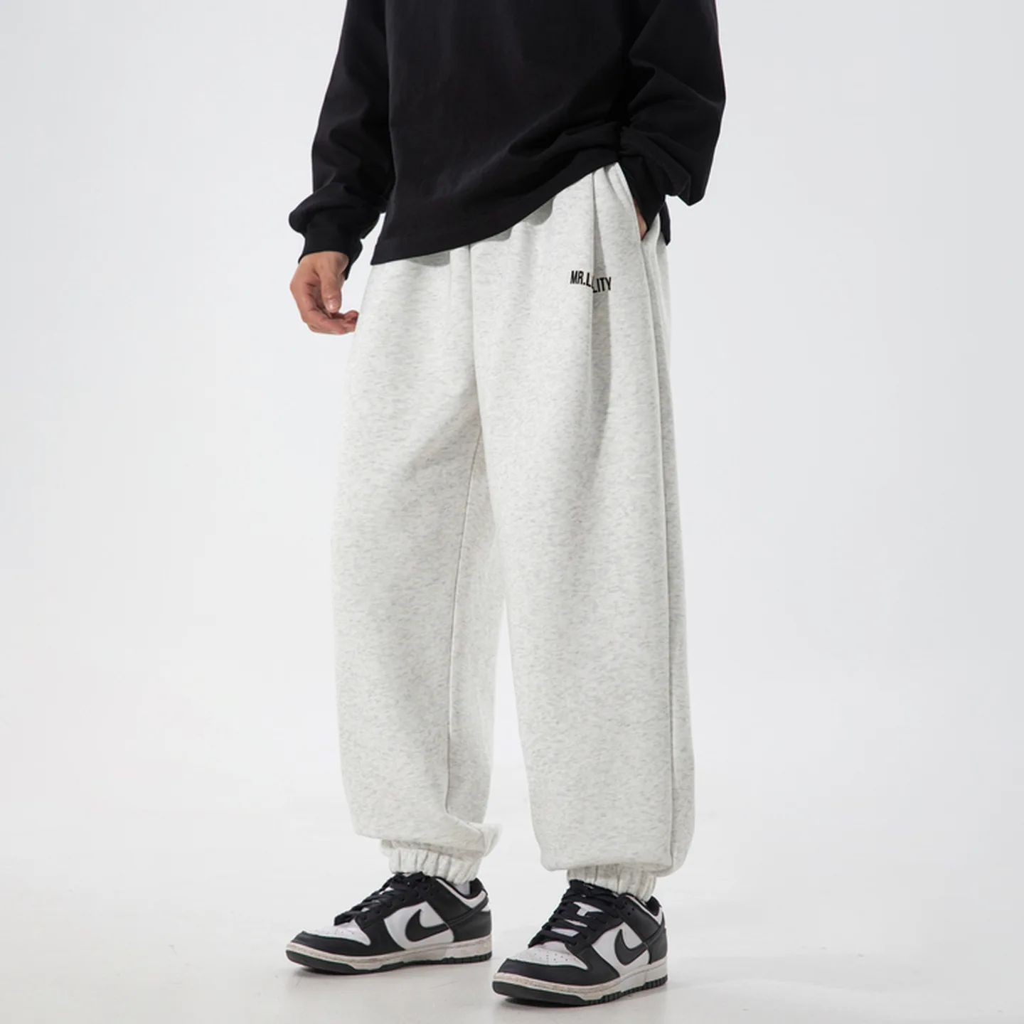 

Брюки High Street Bound Foot Guard для мужчин, свободные повседневные брюки с осенне-зимней текстурой, модные брендовые спортивные брюки в стиле ретро