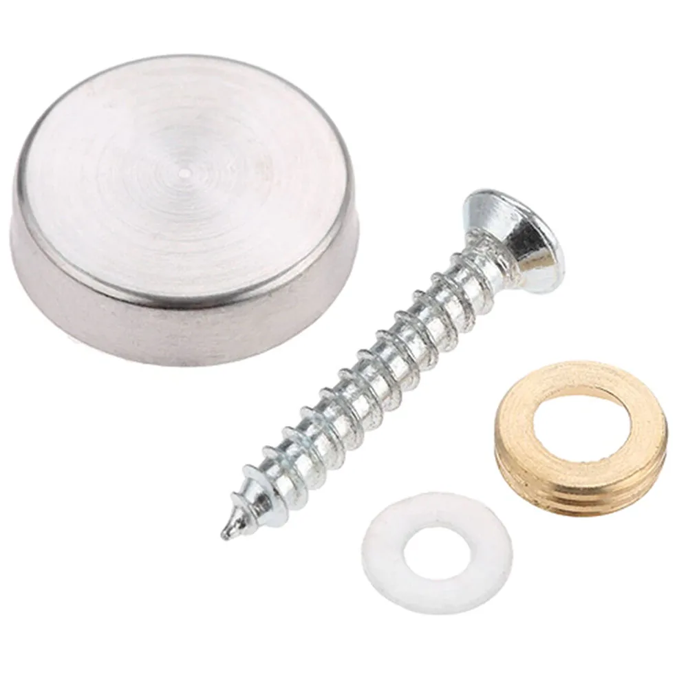 30Pcs Stainless Steel Mirror Nails 16mm Decorative Screws Copper Thread Cap Furniture Glass Advertising Fasteners Hardware