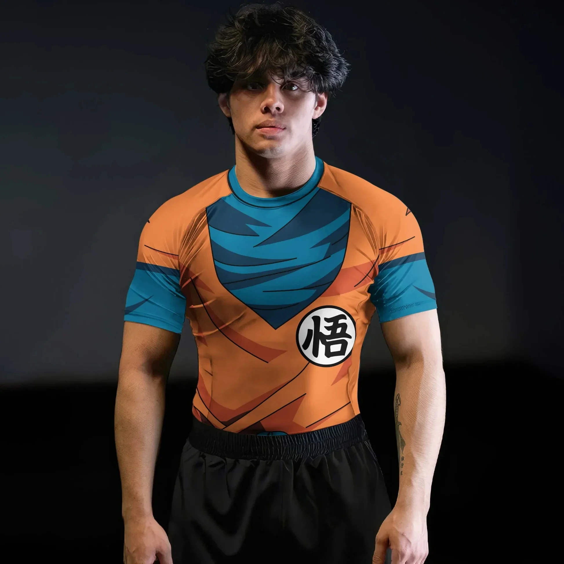 2026 Summer Oversized Dragon Ball Tee, Goku Kanji 3D Print Polyester Retro Loose Sports T-Shirt Unisex Breathable Fashion Y2k