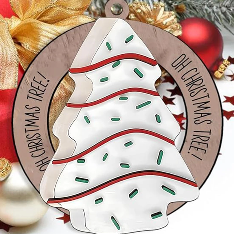 

1Pcs 8CM Merry Christmas Tree Ornaments Wooden Christmas Tree Hanging Pendant for Home Party New Year Gifts 2025 Navidad