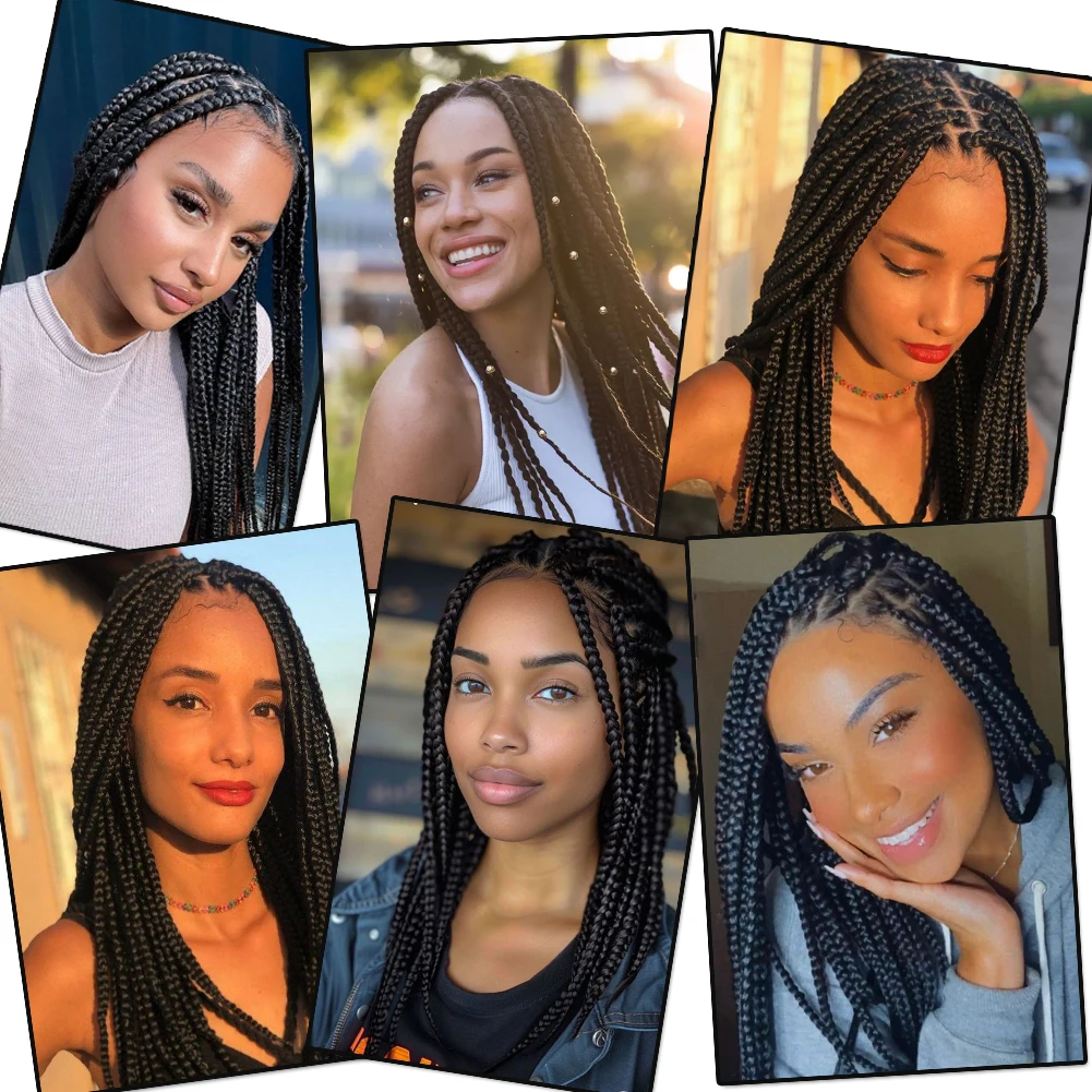 14'' 18'' Box Braids Synthetic Crochet Extensions – BLING QUEEN