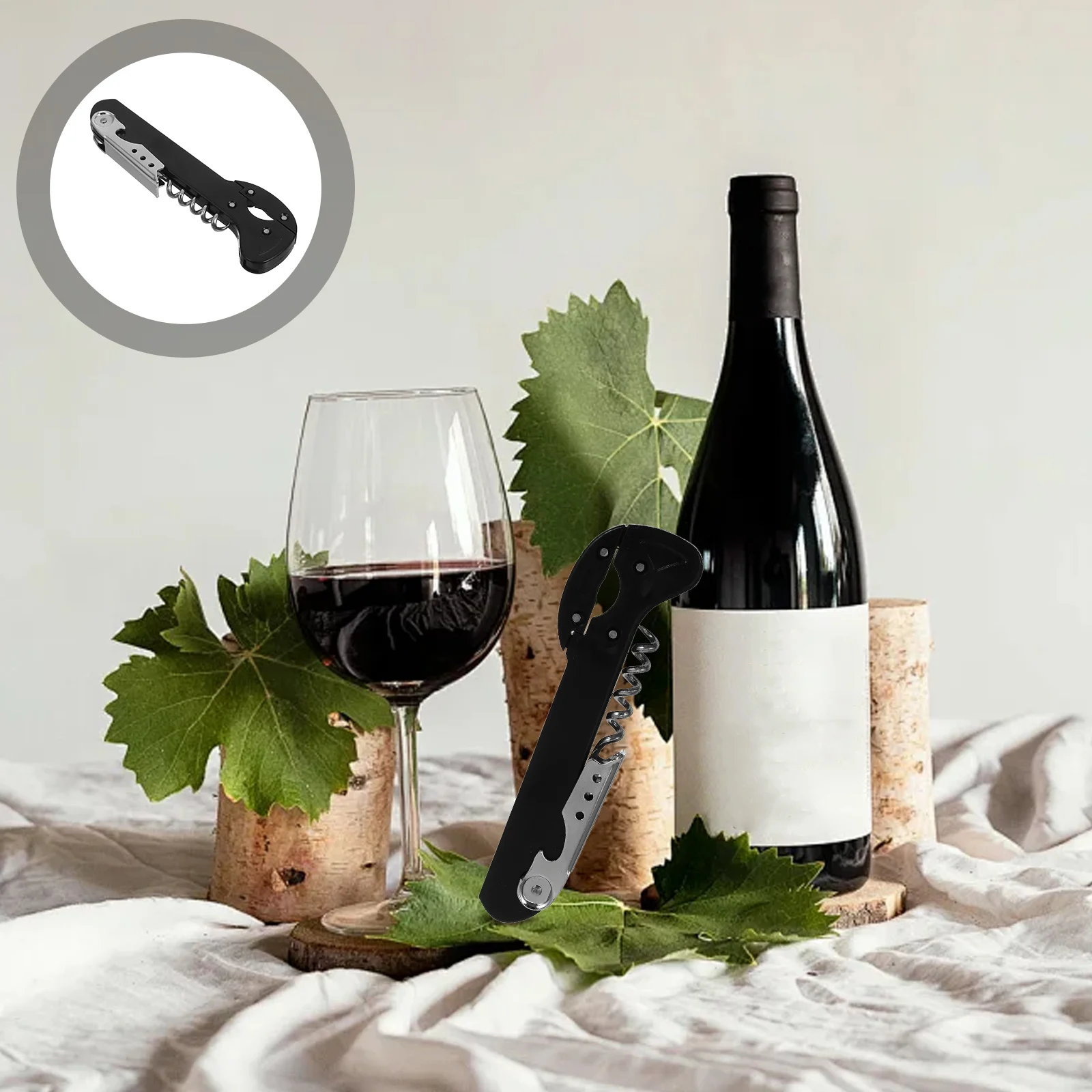 

Stylish Stainless Steel Wine Opener Multifunctional Corkscrew Creative Design Durable Easy Operation for All Occasions