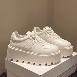 Women 6CM High Platform Sneakers Casual Outdoor Skateboard Shoes Comfortable Lace Up Chunky Sneakers Running Sports Shoes Female
