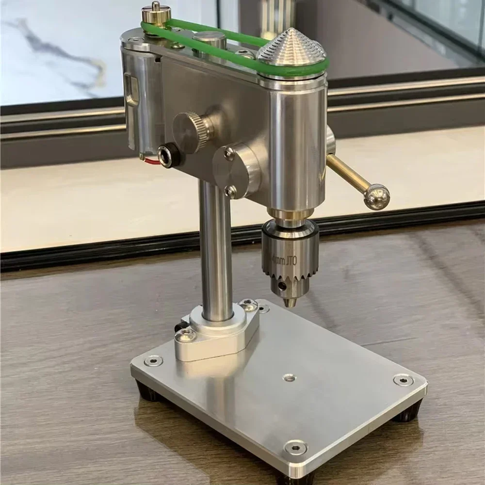 Mini perforadora de banco de velocidad ajustable de 220 V, perforación de precisión de 0,4-4 mm para reparación de relojes con adaptador de corriente