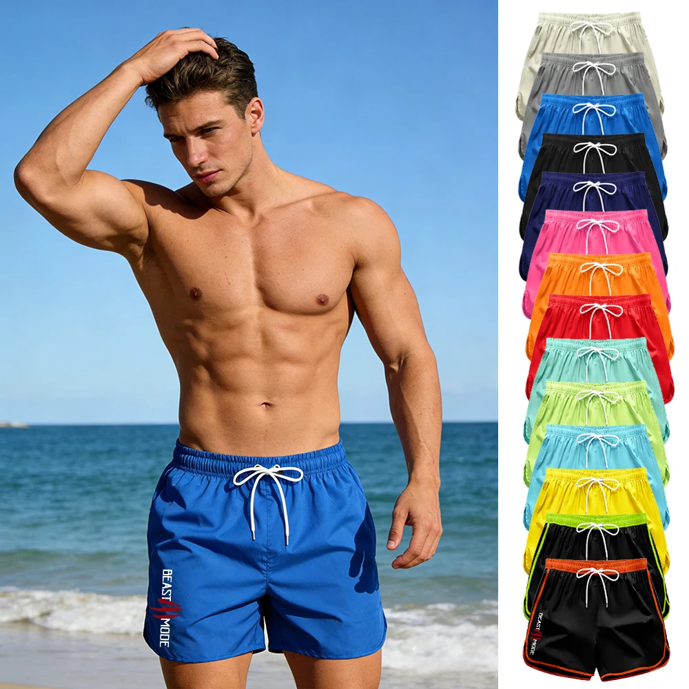 

Men's Casual Beach Shorts Stylish Printed Drawstring Shorts Summer Hot Sale Fitness Training Shorts Multiple Colors Available