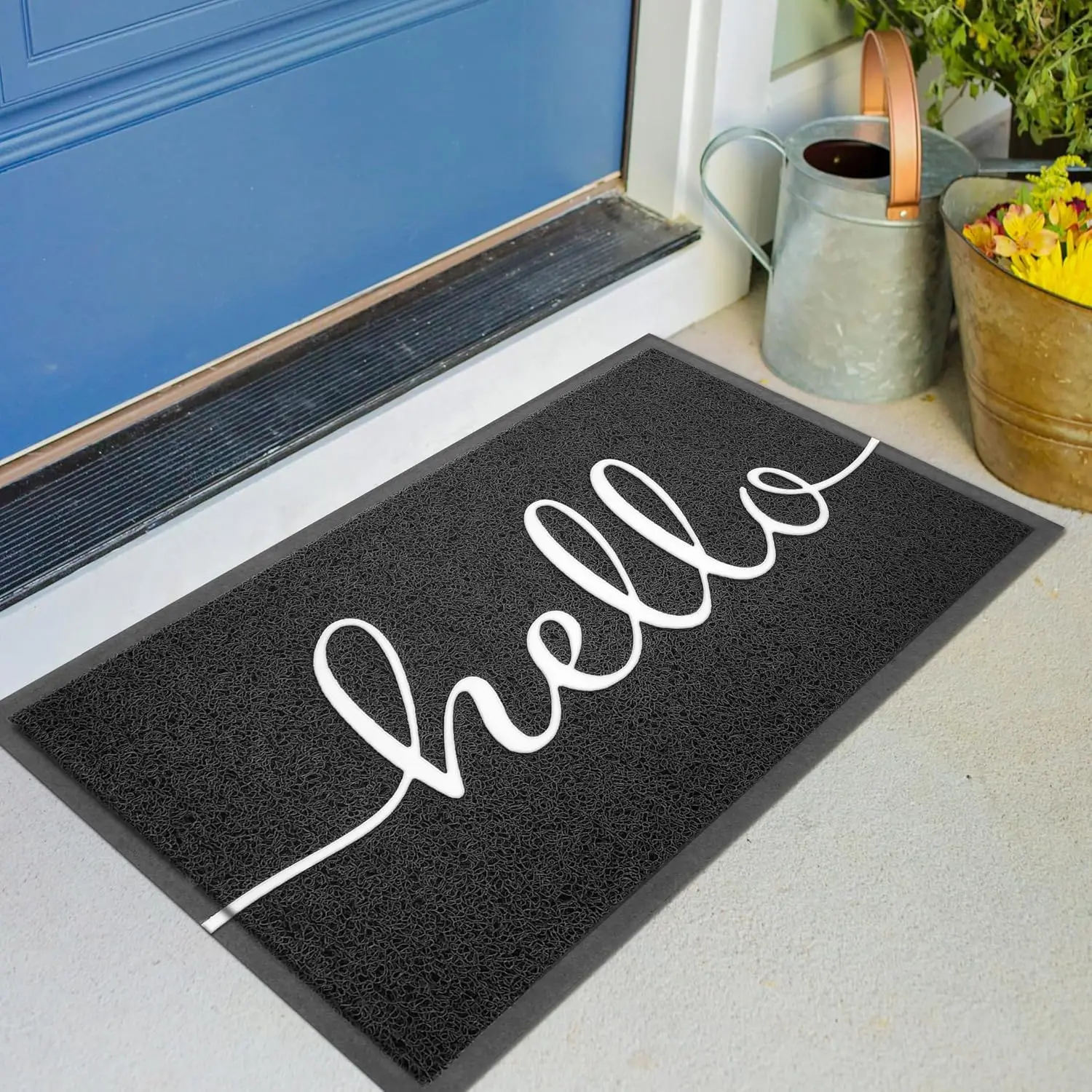 

Hello Door Mats Durable Non-Slip Carpet with Super Absorbent Mud Easy to Clean Front Door Mat Suitable for Garage Entryway