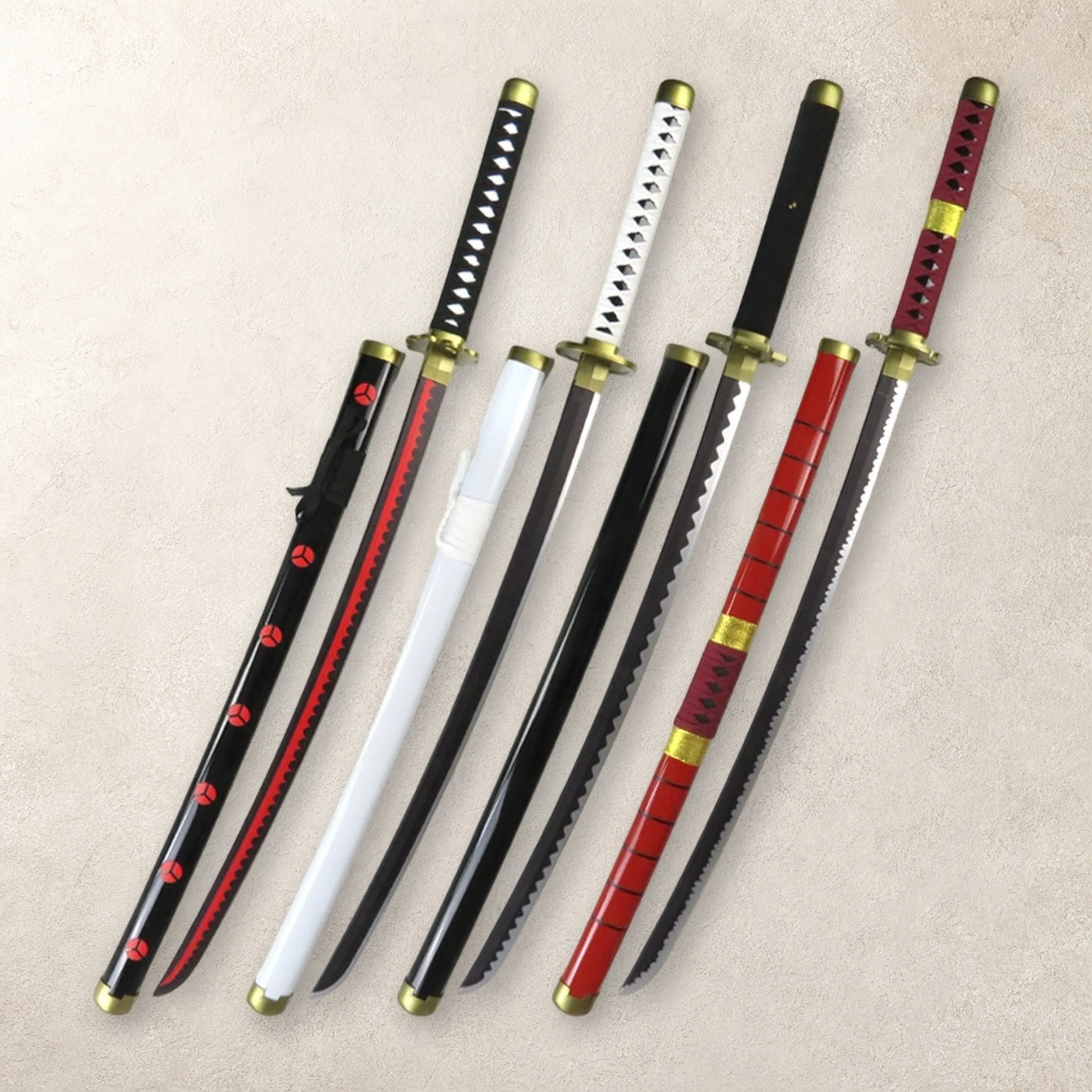 39 Inch One Piece Zoro Katana Sword Sabre Blade Set Stand Belt Ninja Knife Schwert Safe Unsharpened Cosplay Display Photo Prop view 3