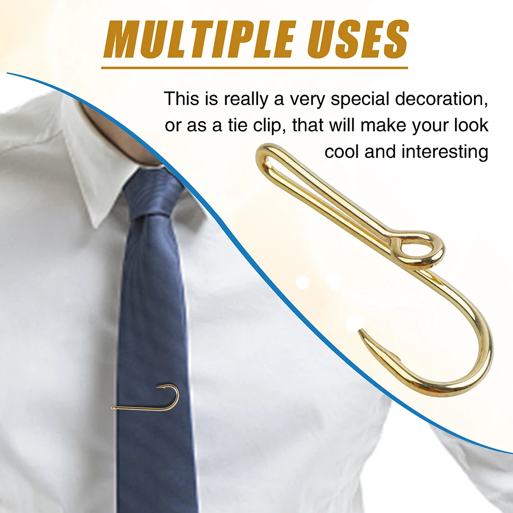 Clip Sombrero con Forma de Anzuelo – Oro y Negro para Pesca - imagen 4
