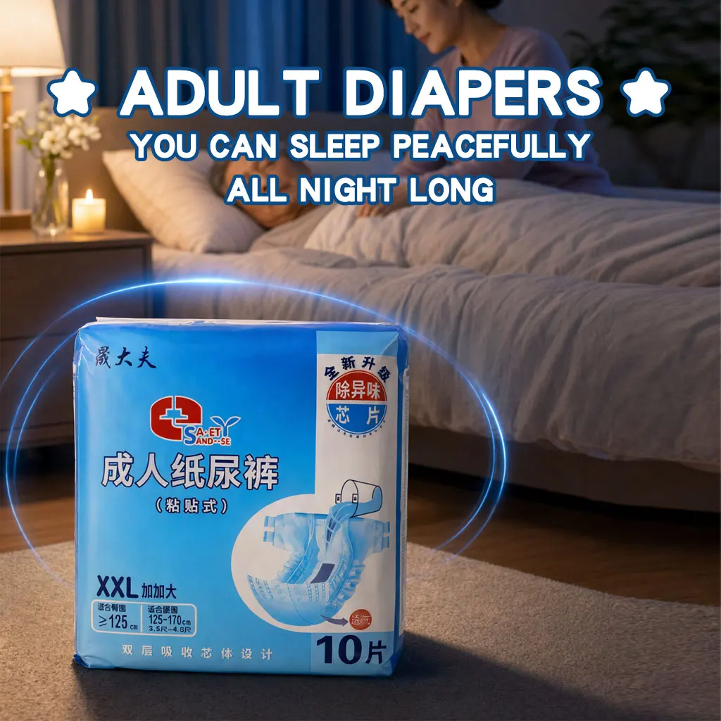 Adult Diapers Disposable Incontinence Briefs Tape-On Ultra Absorbent Leak Guard Breathable Odor Control Unisex Elderly Overnight