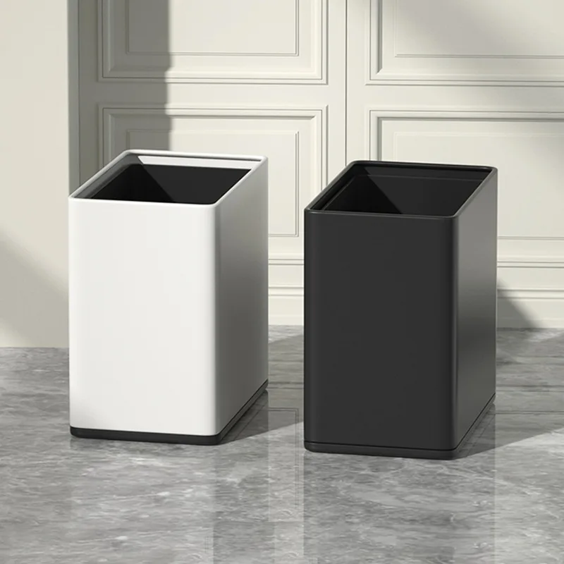 Stainless Steel Waste Bins Modern Bathroom Trash Can Large Capacity Living Room Litter Bin Luxury Bedroom Uncovered Garbage Can