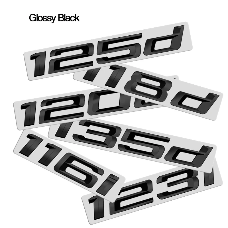 ABS Emblem Glossy Black Car Sticker Badge Decal Body Trunk Decor for BMW 114i 141d 116i 116d 118i 118d 120i 120d 123d 125i 125d