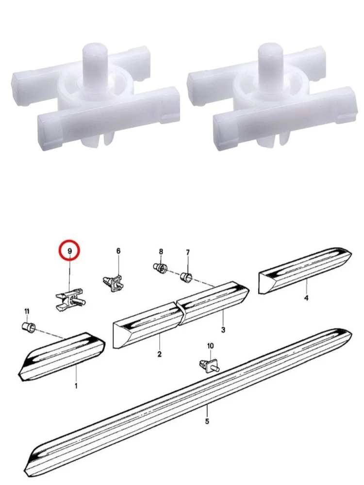 Lot de 10 clips de fixation pour moulures de bas de caisse 51131829904 pour BMW 114 E12 E21 E30 528i 530i 320i 318i 318is 325e 325i 325ix M3