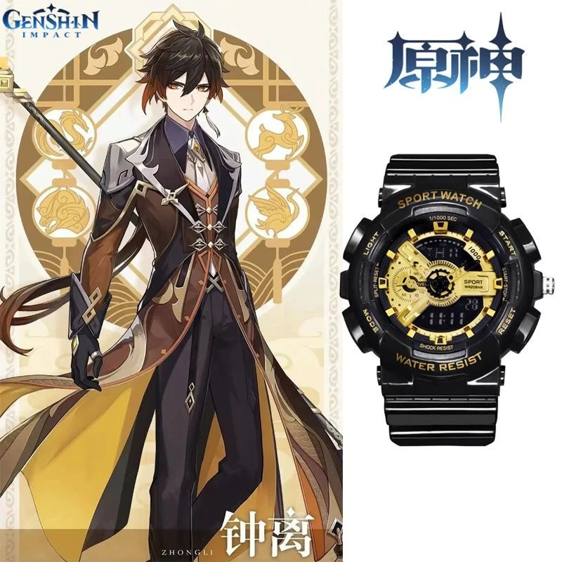 

Genshin Impact Raiden Shogun Xiao Zhongli Anime Games Style Watch Boys And Girls Dazzling Cool Electronic Watch Birthday Gift