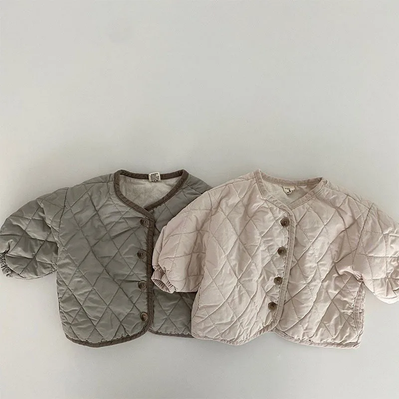 2025 Winter New Baby Long Sleeve Warm Coat Plus Velvet Thick Infant Girl Cotton Padded Jacket Toddler Boys Loose Fleece Coat