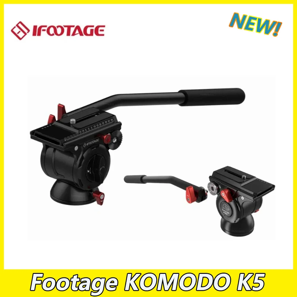 

iFootage KOMODO K5s Quick Release Video Tripod Fluid Head Lightweight Hydraulic Damping for DSLR Camera Tripod Monopod