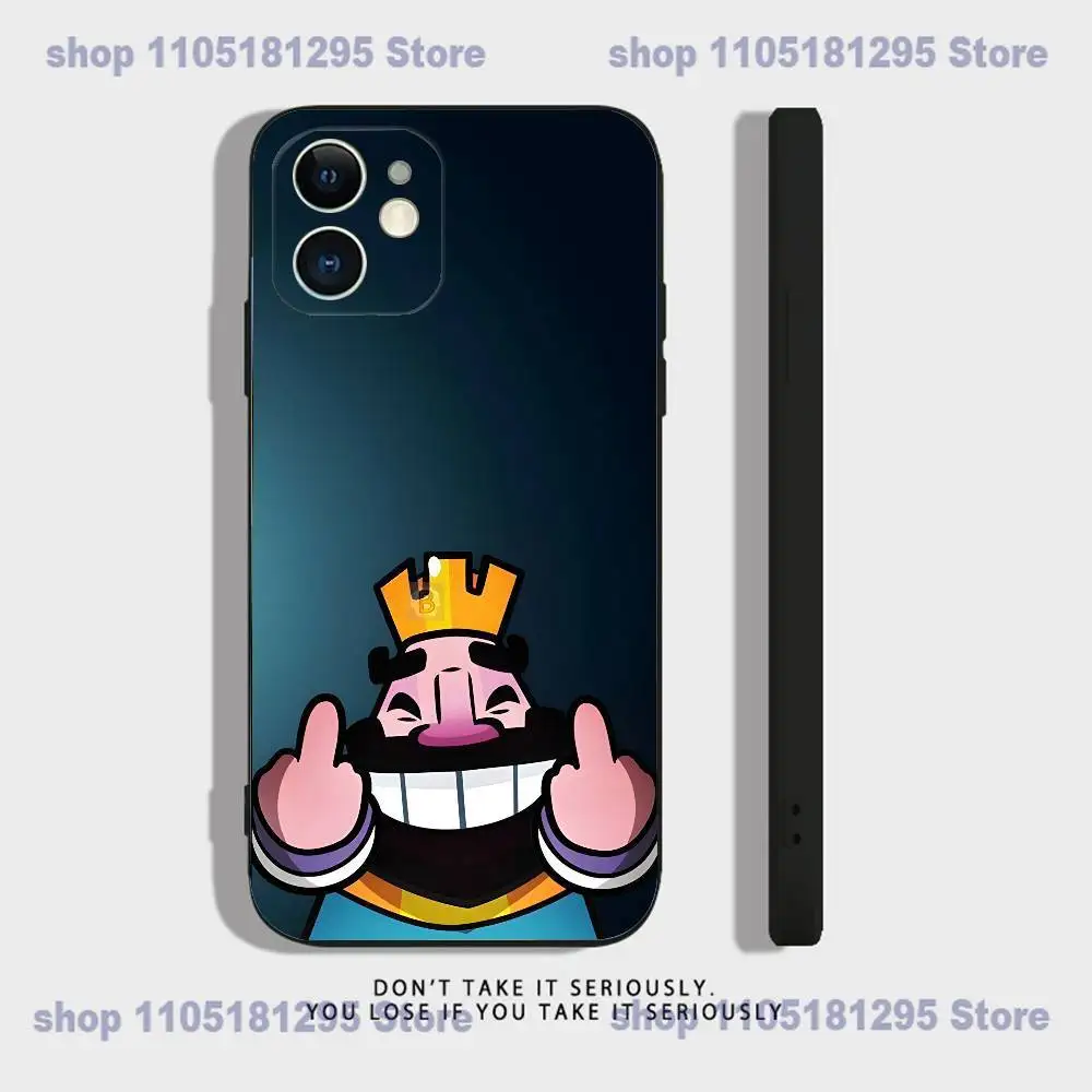 เคสโทรศัพท์ C-Clash R-Royale สำหรับ iPhone 17,16,15,14,13,12,11,XR,Pro,XS,Max,XR,Plus,Mini ซิลิโคนนิ่ม สีดำ กันกระแทก