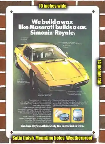 Metal Sign - 1973 Simoniz Royale Wax Maserati- 10x14 inches