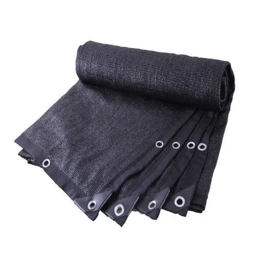 شبكة مظلة سوداء لعام 2025 مع تثبيت الحواف وقفل، قماش مظلة مشفر، شبكة عازلة للحرارة