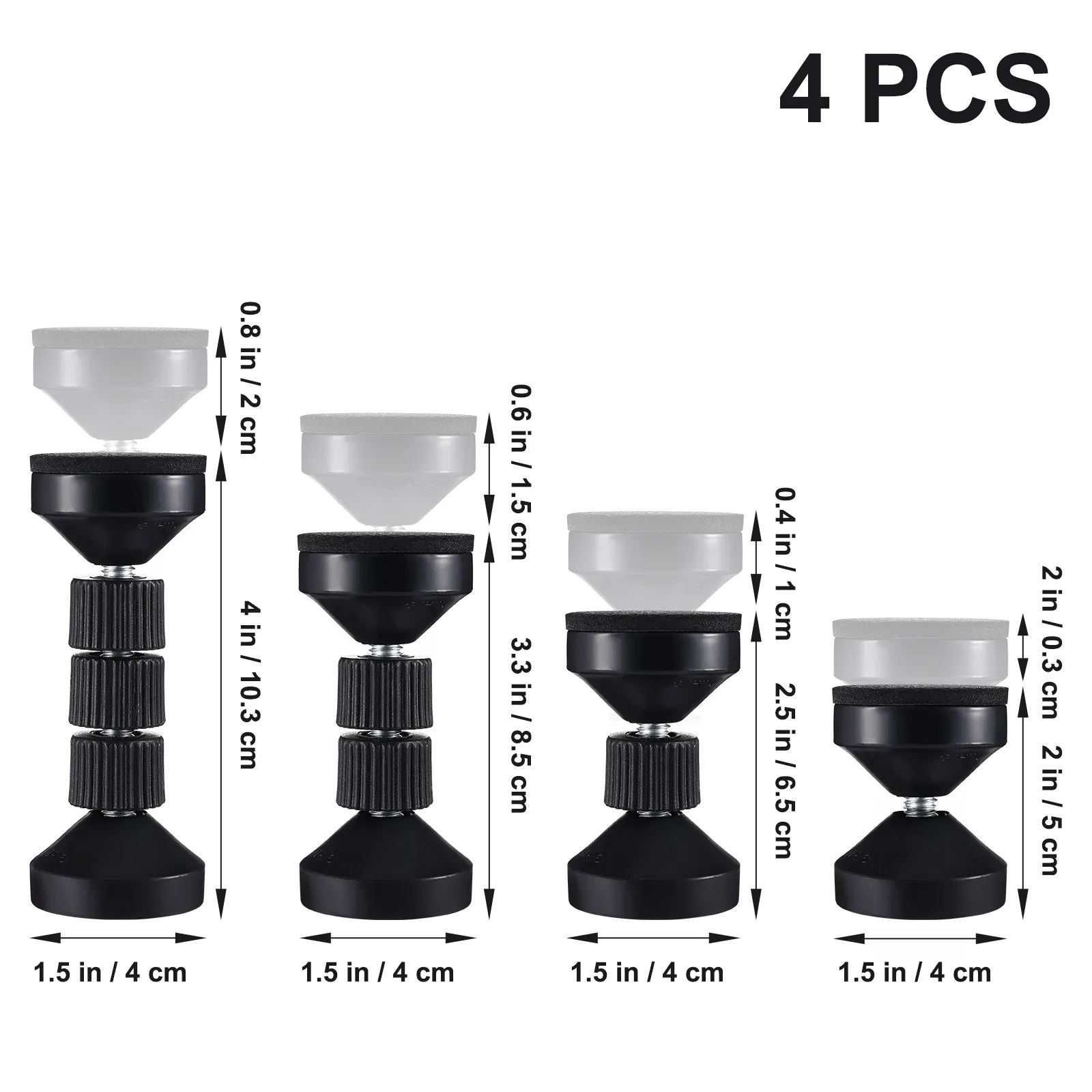 4Pcs Anti-Shake Bed Frame Stoppers Adjustable Threaded Headboard Stoppers for Wall Bed Stabilizer Noise Reduction Fixing Tool