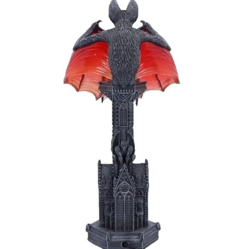 Gothic bat wings table lamp halloween resin ornament