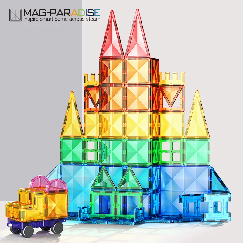 Magnetische Bausteine Konstruktion Starke Magnetfliesen Kinder Montessori Lernspielzeug für Kinder Weihnachtsgeschenk