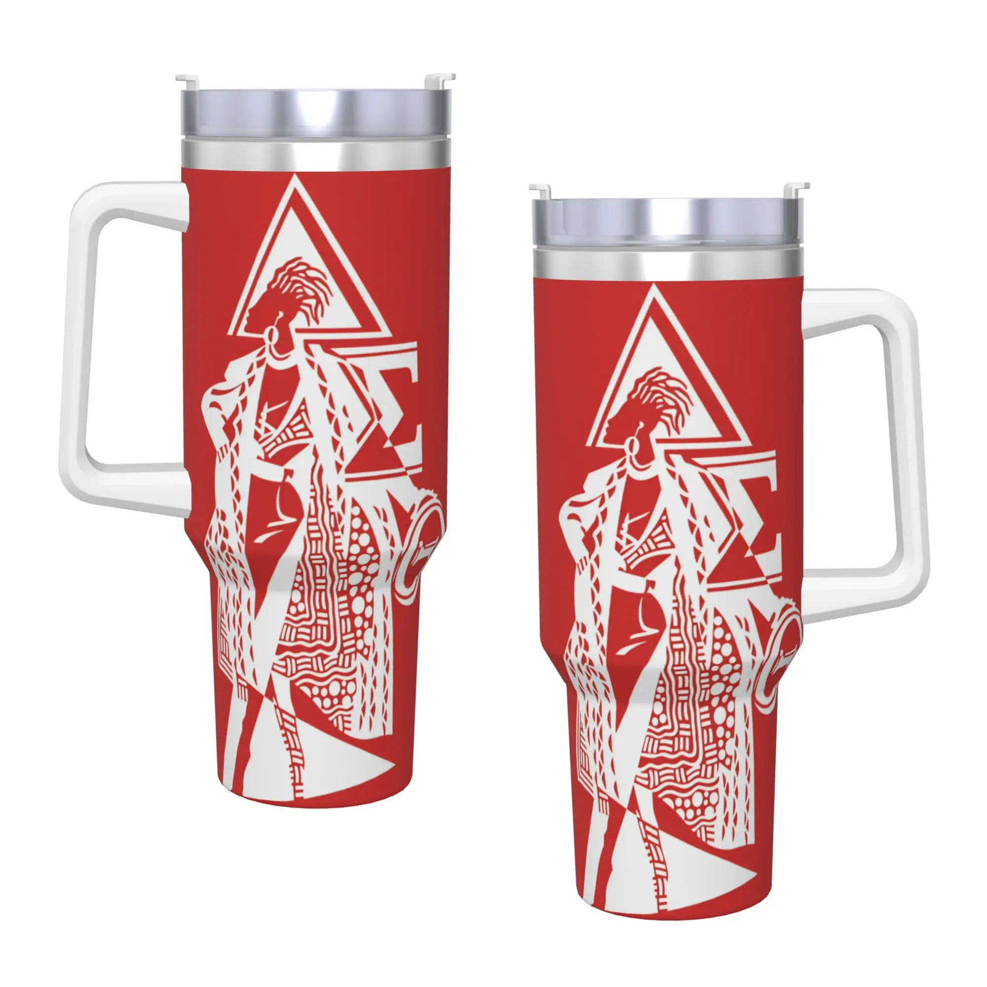 D-Delta Sigma Theta Stainless Steel Tumbler Driving Car Mugs 40oz Thermal Mug Heat Preservation Hot Drinks Milk Tea Water Bottle