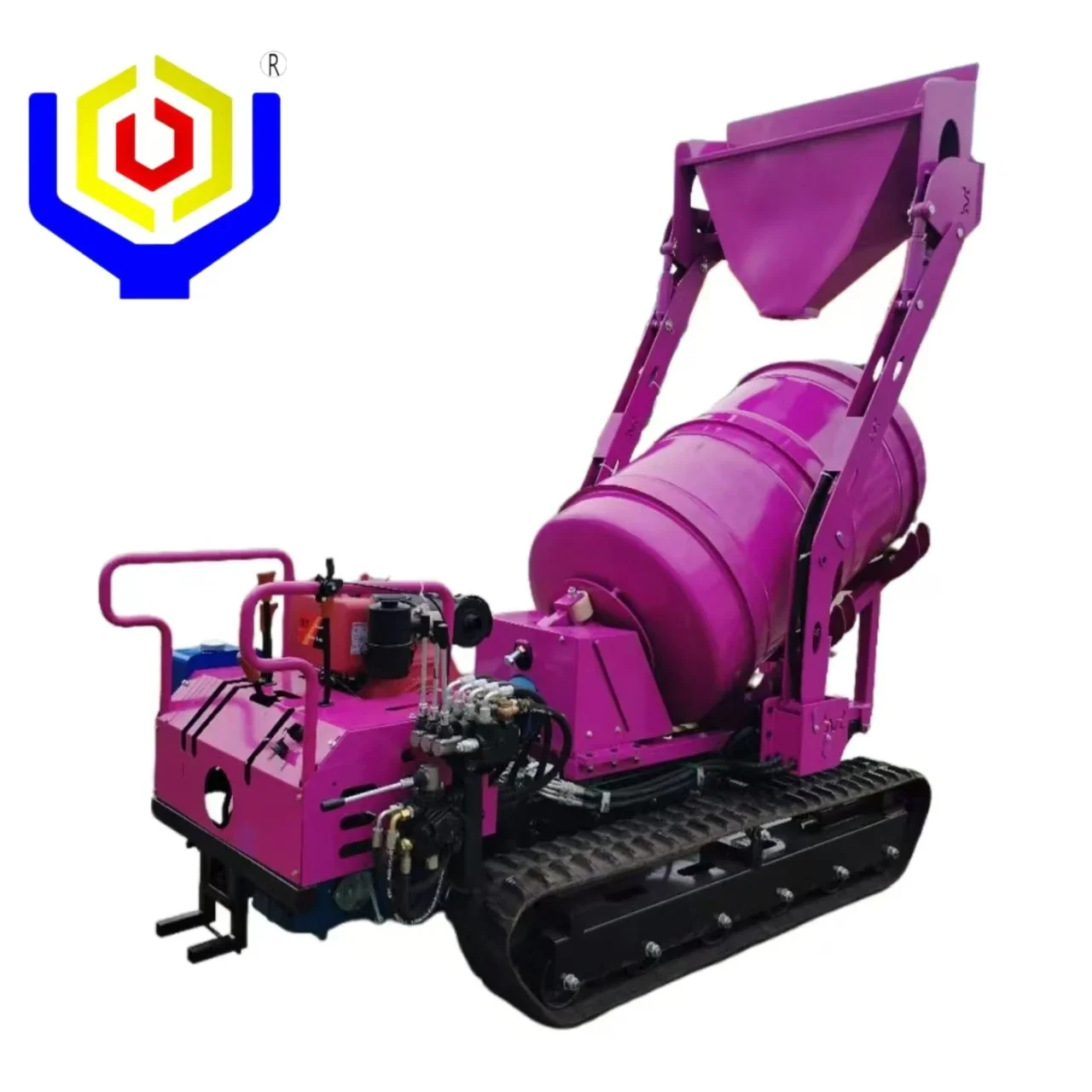 Self Loading 1000L Concrete Mixer Self Loading Mini Crawler Mixer Concrete Mixing Machine Construction Machine