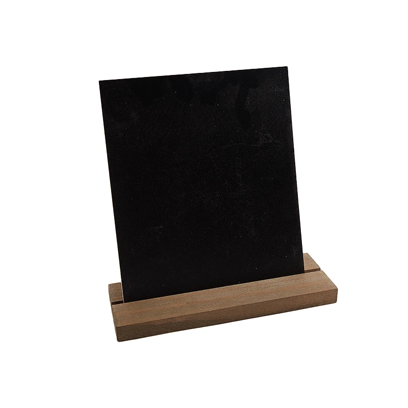 Message Board Display Sign Whiteboard Desktop Standing Decor Wooden Base Price Tag Black Chalkboards Memo Bar