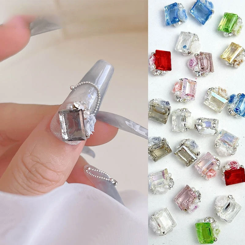 5pcs Nail Art Right Angle Rose Jewelry Drill Ice Cube Drill Irregular Multi-Faceted Nail Art Decoration Diy Tool Accessories