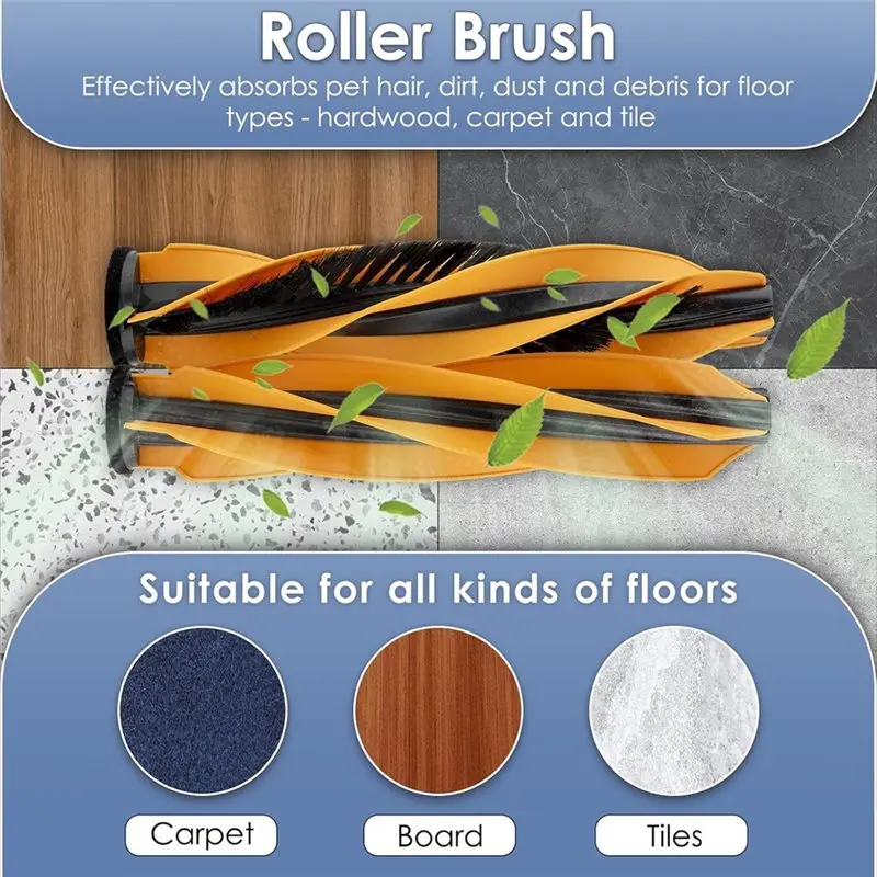 YANA35R V70 Ultra Replacement Parts Vacuum Cleaner Brushes Includes Roller Brushes Mop Pads, HEPA Filters & Side Brushes