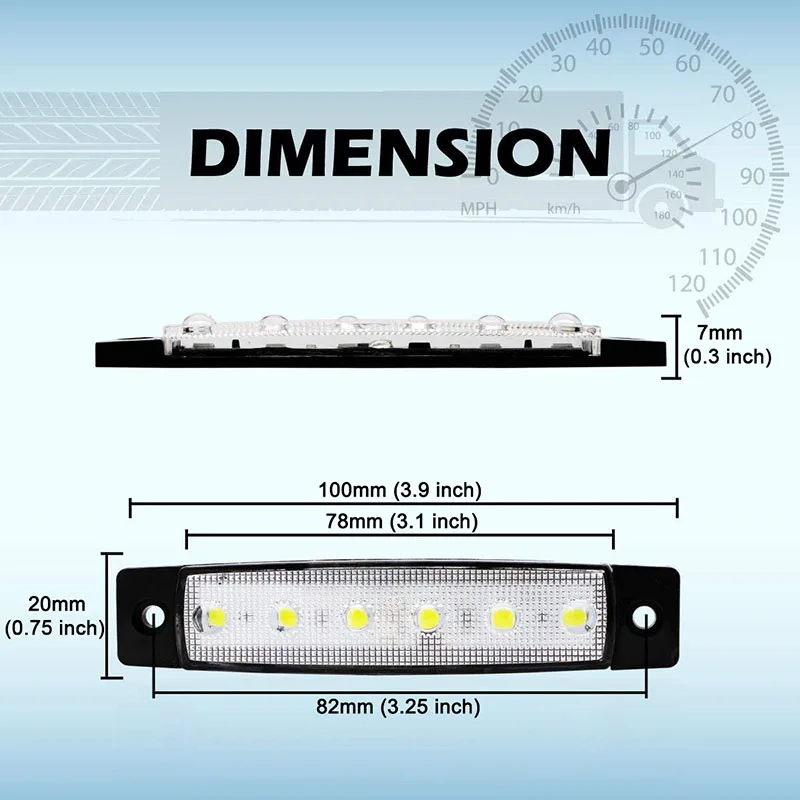 2/10 PCS 12v 24v Led Bus Side Marker Indicators Lamp Car Signal Brake Rear Warning Trailer Lights for Scania Truck Accessories