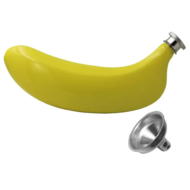 

CQMF-герметичная колба из нержавеющей стали в форме банана, 5 унций, с воронкой, пищевой контейнер для хранения алкоголя, для виски, воды