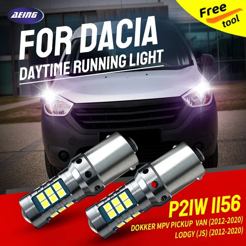 

2pcs P21W LED Daytime Running Light Blubs DRL Ba15s 1156 7506 No Error For Dacia Dokker MPV Pickup Van Lodgy JS 2012-2020