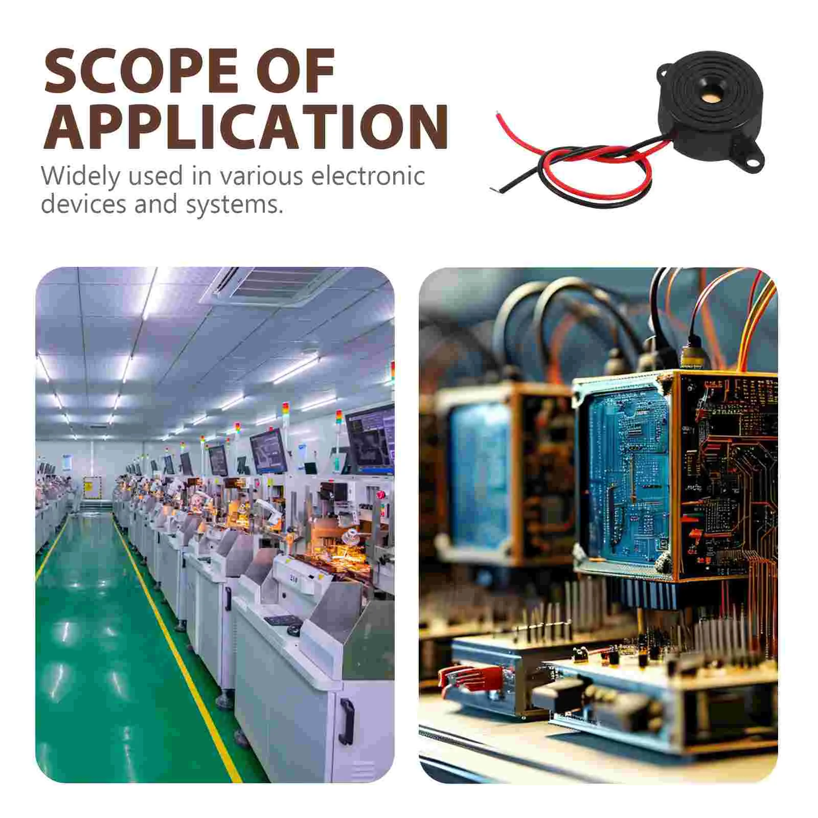 2pcs 활성 압전 버저 높은 데시벨 연속 사운드 전자 경보 장치-전자 D 용 24V 경고 버저