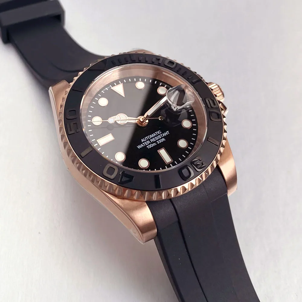 カスタマイズされた時計 NH35A 自動ダイバーウォッチ男性用ローズゴールドメッキ 40 ミリメートル 200 メートル防水サファイアクリスタル日付パーソナライズ