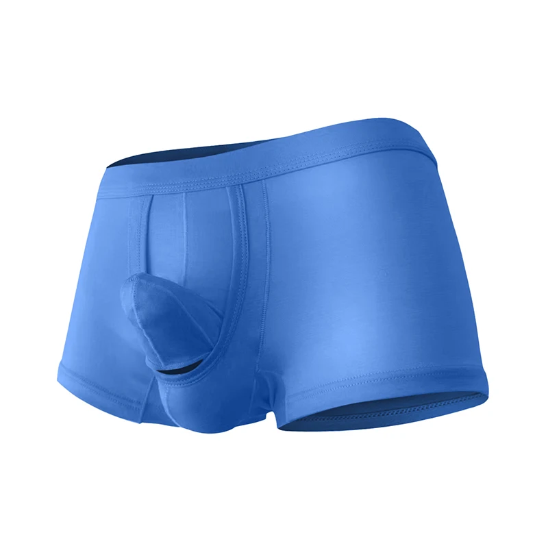 1PC Open Front Underwear for Men Bamboo Fiber Sexy Men's Boxing Shorts Breathable Bag Protruding Nen's Underwear