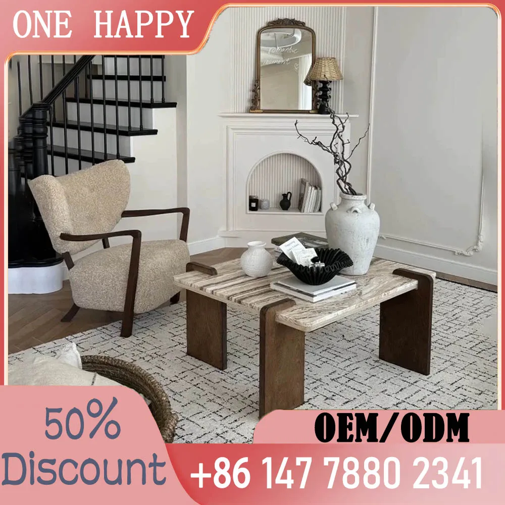 

Organic Shape Marble Coffee Table, Handcrafted Irregular Living Room Centerpiece with Natural Stone Texture - Modern Art Decor