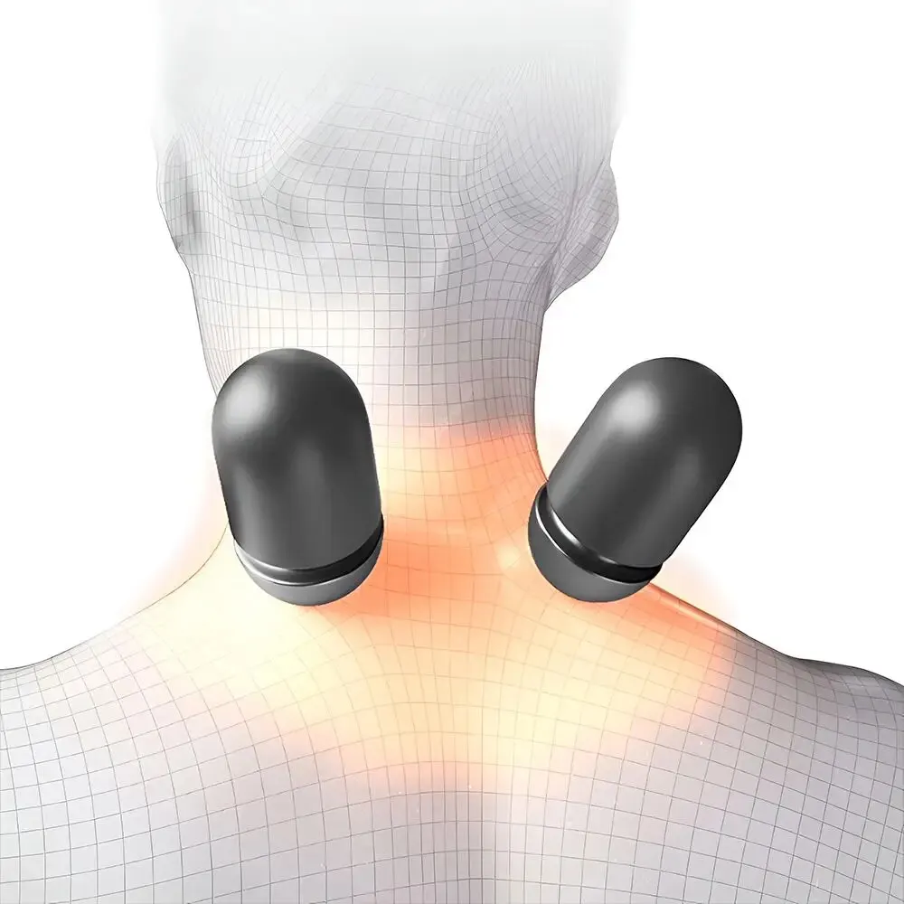 전기 마사지 경추 베개, 뜨거운 압축 진동 마사지, 목 견인 완화, 수면 메모리 폼, 목 가드 베개, 회색