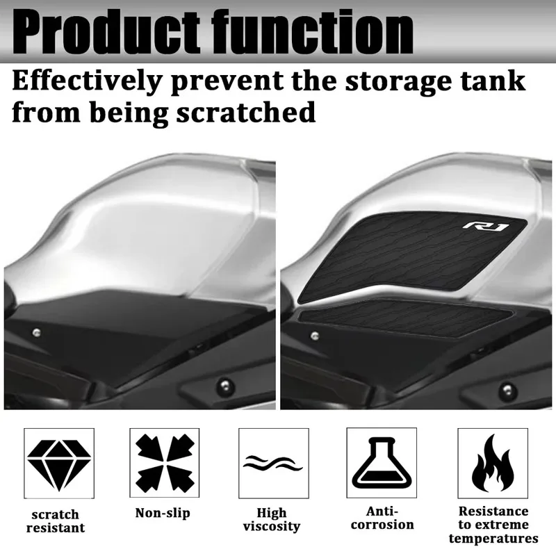 Motorcycle Tank Traction Pad Anti Slip Side Knee Grip Protector Sticker Fuel Tank Decal For Yamaha YZF R1 R1M YZFR1 YZF-R1
