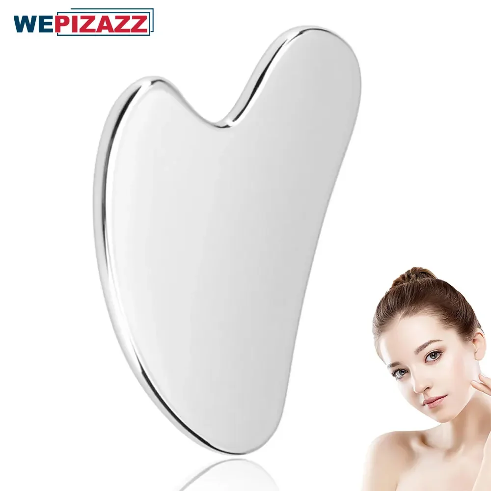 Stainless Steel Gua Sha Facial Tools, Manual Massage Sticks for Jawline Sculpting and Puffiness Reducing, Massage Skin-Care Gift