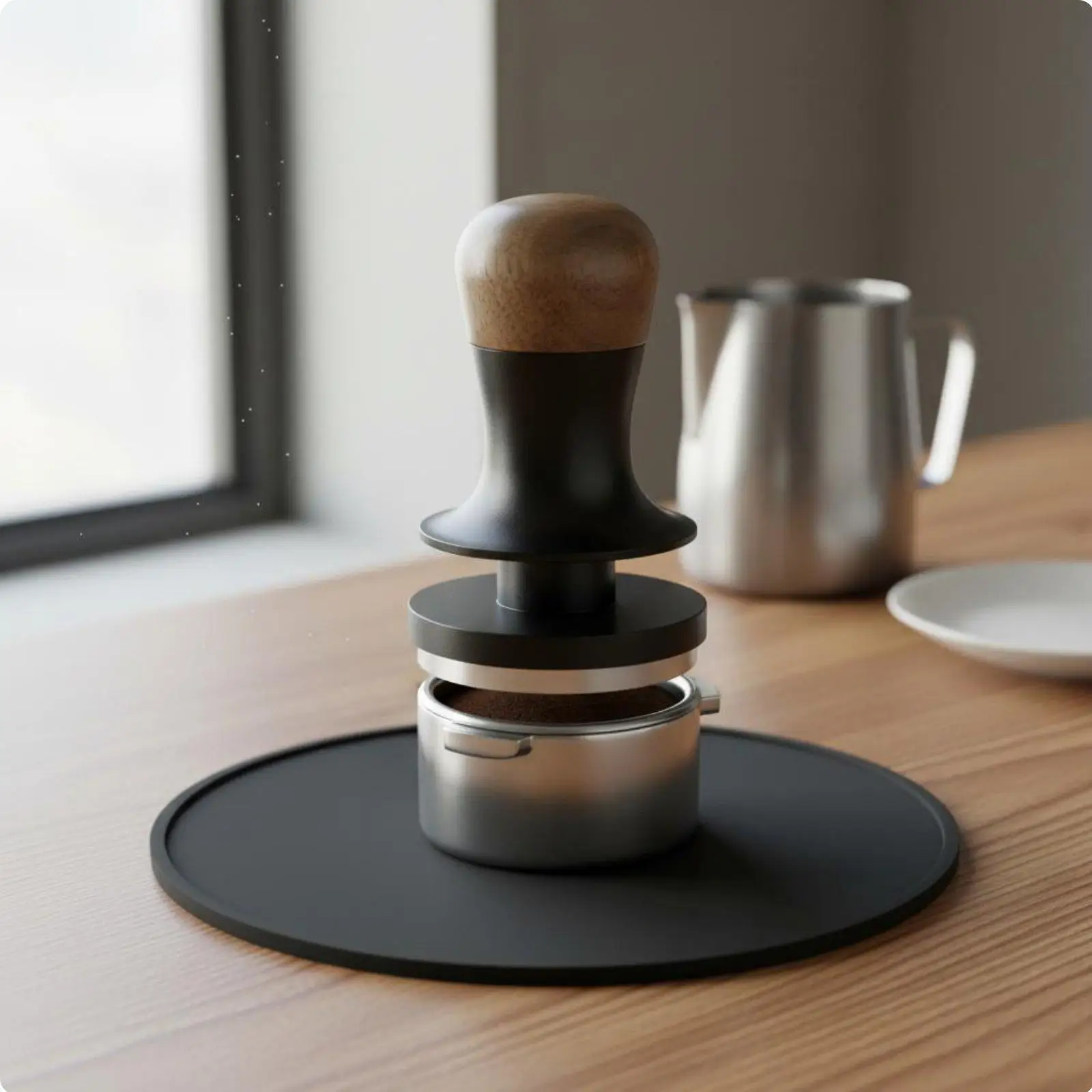 Constant Pressure Tamper Audible Click Calibrated Espresso Tamper Ensures Consistent Pressing Automatic Leveling Coffee Tamper