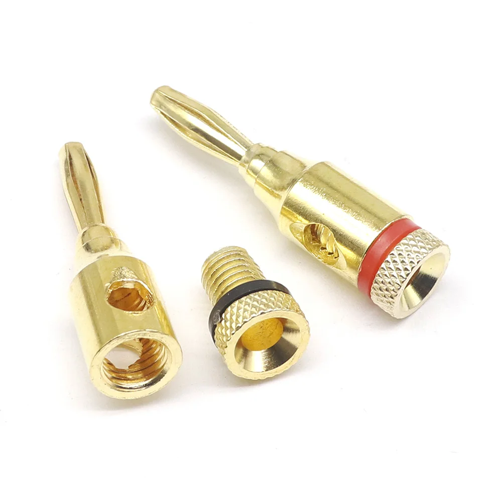 2pcs/1pairs 4MM gold-plated banana head speaker terminal plug socket speaker speaker connector connector