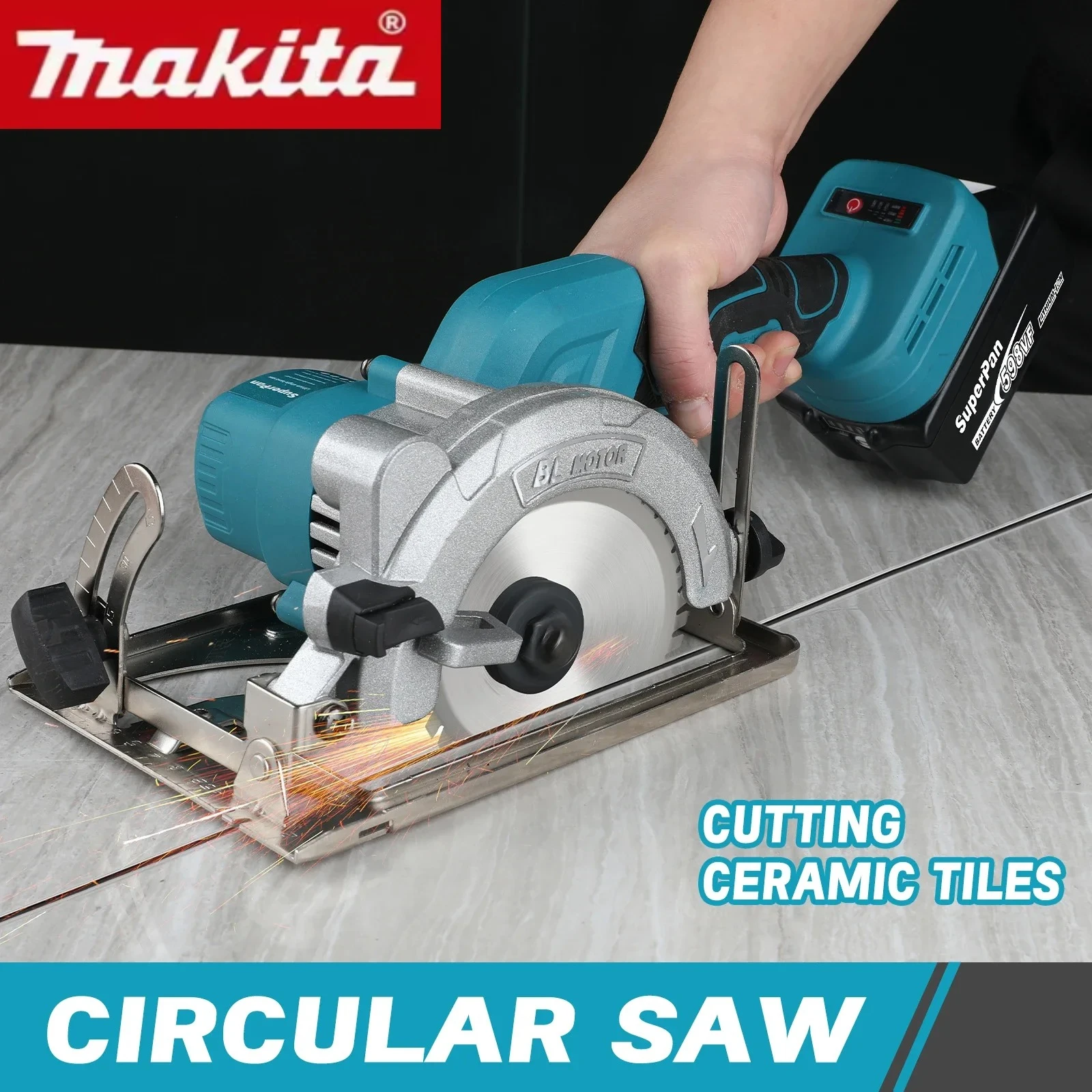 

Бесщеточная электрическая циркулярная пила Makita 5 дюймов для аккумулятора 18В, беспроводная, ручная, многофункциональная, для резки дерева и металла, электроинструмент