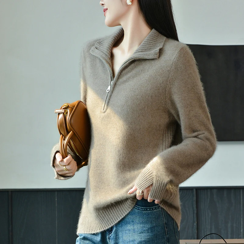 Autumn and Winter New 100% Cashmere Sweater for Women, Seven Needles Loose Large Size, Casual and Versatile, Stylish Sweater